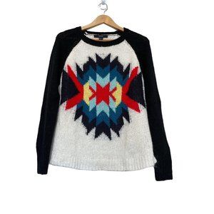 Forever 21 Womens‎ Medium 100% Acrylic Knit Sweater Aztec Design Ragland Sleeve